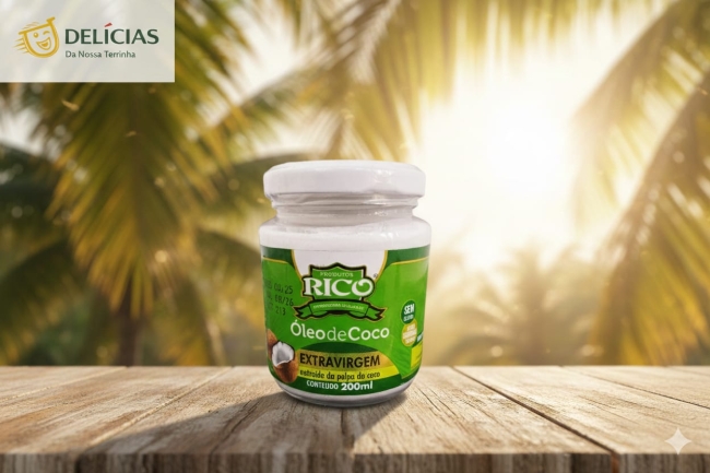 Huile de coco extra vierge Rico (Óleo de coco Rico extravirgem pote 200ml)