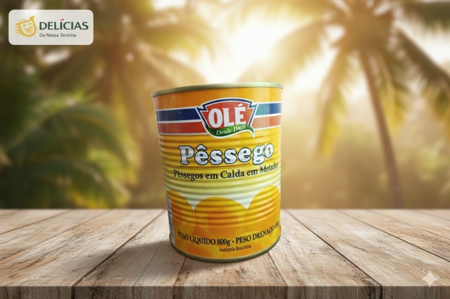 Pêches en moitiés Olé boîte (Pêssegos metade Olé em calda 450g)