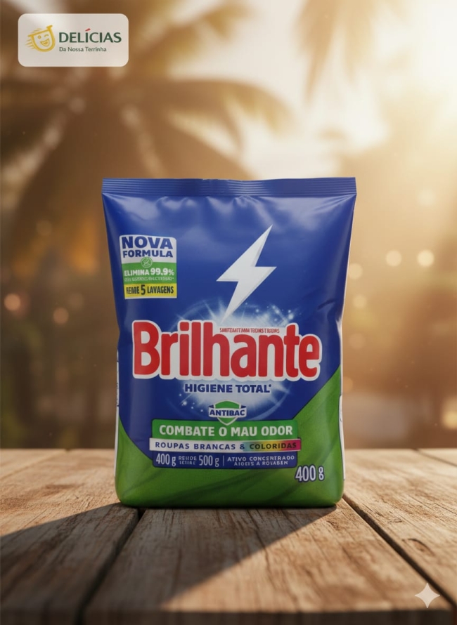 Lessive en poudre Brilhante sachet (Sabão em pó Brilhante 400g) Higiene Total
