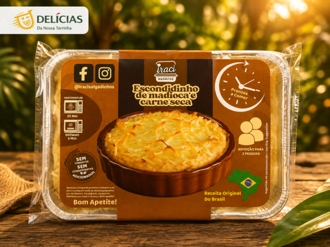 Escondidinho de Mandioca e carne seca Pronto /2 pessoas