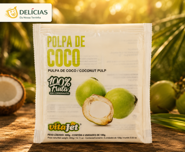 Polpa de coco 100g - Pulpe de coco 100 % fruit • Sans additifs