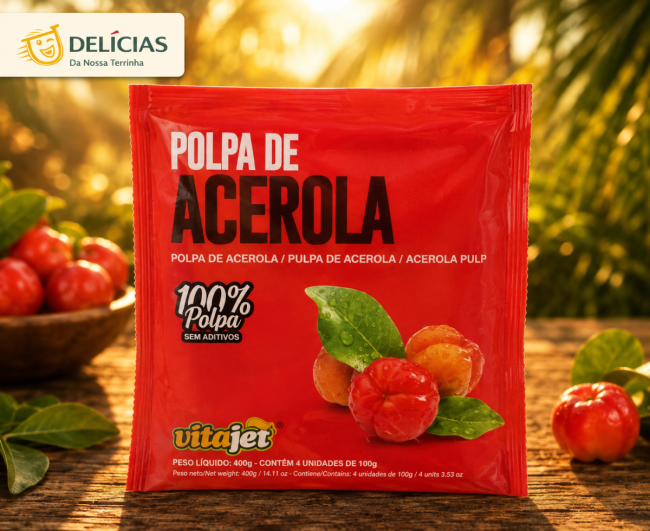 Polpa de Acerola 100g - Pulpe de Acérola 100 % fruit • Sans additifs 