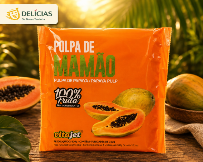 Polpa de Mamao 100g - Pulpe de la papaye 100 % fruit • Sans additifs